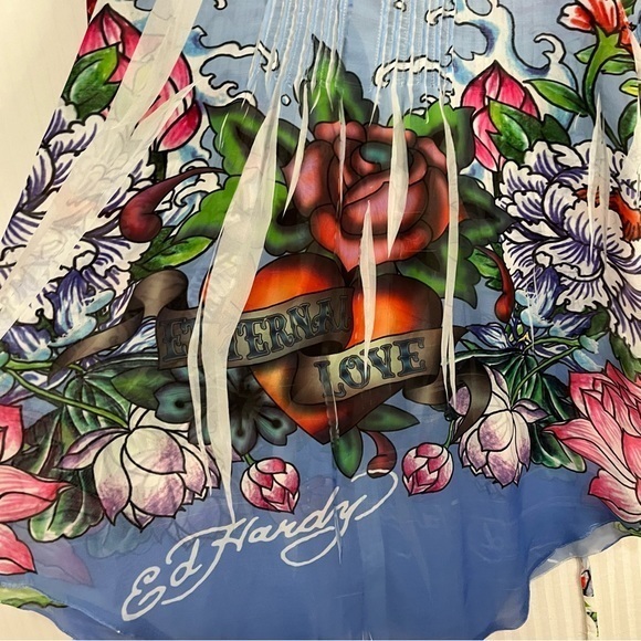 Vintage Ed Hardy Blouse L - Picture 7 of 9
